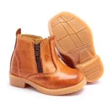 Bota Infantil Bebê Botina Couro Legitimo Botininha Zíper Piãzinho Boiadeiro Vaqueiro Promoção