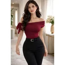 REGATA FEMININA ASSIMÉTRICA COM LAÇO – BLUSA ELEGANTE EM SUPLEX – LOOK MODERNO