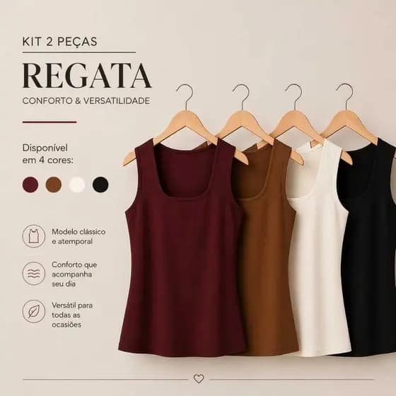 🔥 KIT 2 REGATAS MODELADORAS FEMININAS | CONFORTO, ESTILO E CAIMENTO PERFEITO
