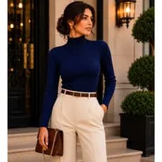 Blusa Gola Alta Segunda Pele Feminina Canelada Ana Ruga Premium Elegante quentinha