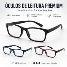 Óculos de Leitura Anti Luz Azul com Lente Premium A e Maior Conforto Visual Unissex