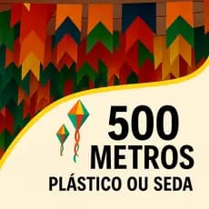 500mts Bandeirinhas Festa Junina / São João em Plástico Papel Seda Colorido Resistente Água