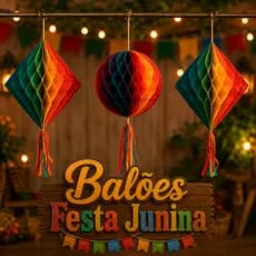 Balões Decoração Festa Junina Balão Colmeia Redondo, Colmeia e Lanterna Triangulo São joão