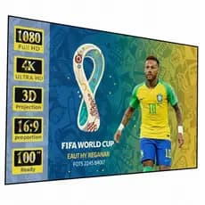 Tela de Projeção 100 Polegadas Profissional 16:9 Dobrável – Ideal para Projetores 4K e Full HD