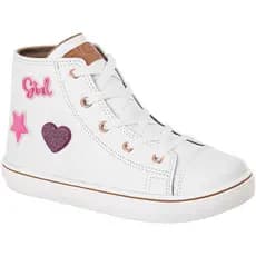 Tenis Infantil GiGiL Teen Feminino Enfeite Girl Love Brilho Coração Cano Alto Escolar Macio Leve Confortável Star