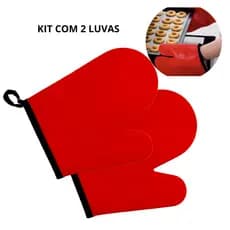 Par Luvas Termicas Silicone Antiderrapantes para Cozinha Forno Air Fryer Panelas e Assadeiras Calor