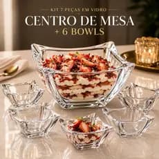 Conjunto 7 Peças Bowls de Sobremesa Vidro Premium Luxo Gourmet