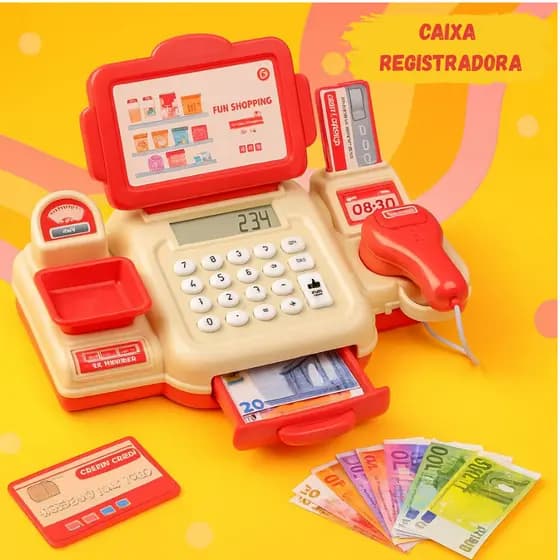 CAIXA REGISTRADORA COM FUNCAO  REAL INFANTIL PRESENTE MENINA BRINQUEDO