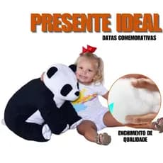 Panda De Pelúcia Urso 50cm Grande Bebe Almofada Antialérgico