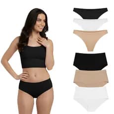 Kit 4 Calcinhas Femininas RP 100% Poliéster Sem Costura Basic ou Fio Adulto Original