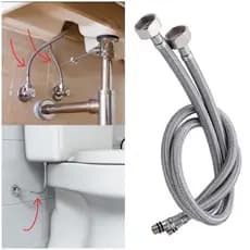 Engate Rabicho 80cm Monocomando Par Misturador Grande Flexível Mangueira Torneira Água Quente Fria Par Banheiro Cozinha Comprido