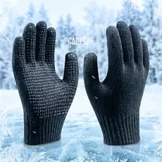 Luva Malha Para Inverno e Frio Motoqueiro Moto Trabalho Obra Preta Tricotada