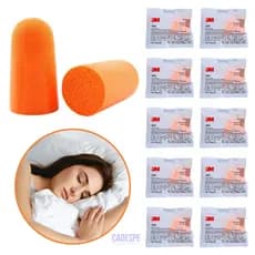 KIT 10 Pares Protetor Auricular 3M Espuma / Ouvidos Abafador P/ Dormir Ca 5674 - SEM Cordão