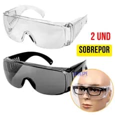 Kit 2 Óculos De Proteção SOBREPOR Óculos De Grau Protector Segurança Epi / Valeplast Ca 40186