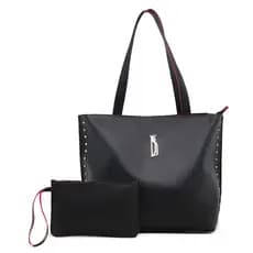 Kit 2 Peças Bolsa Feminina Sacola Grande Carteira Ziper