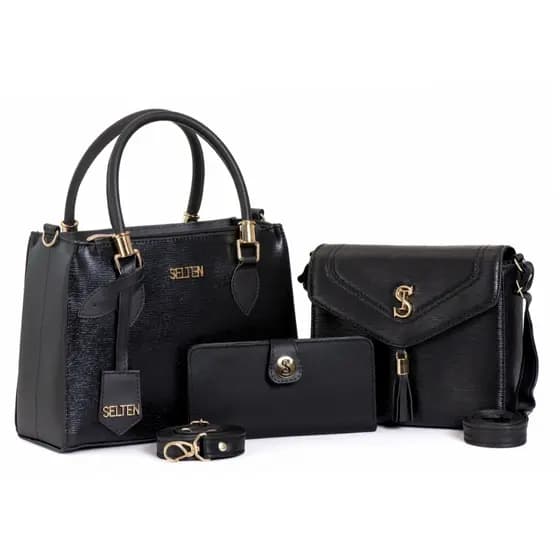 Kit Bolsas Femininas Transversal e Bolsa Alça Corrente com Carteira Feminina