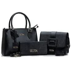 Bolsas Femininas Kit Bolsa Media e Bolsa Pequena e Carteira Feminina