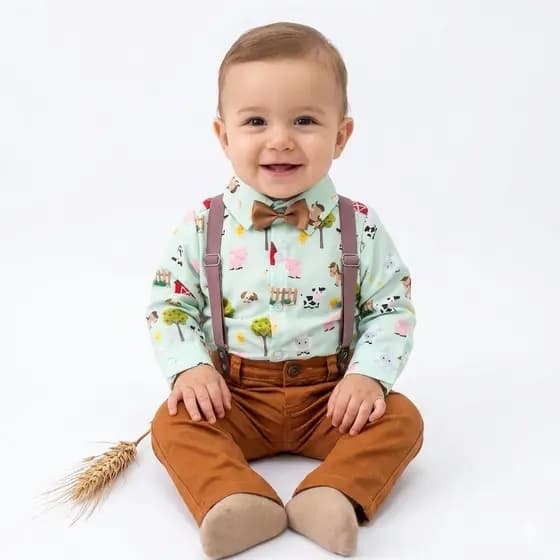 conjunto menino de frio manga longa Fazendinha