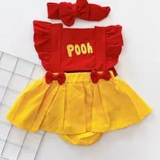 jardineira menina bordada ursinho pooh puuf mesversário