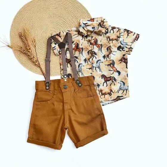 conjunto menino aniversario cavalo ferradura cavalinho