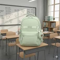Mochila Escolar Verde Claro Grande Feminina Bolsa Espaçosa