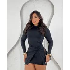 VESTIDO MANGA LONGA COSTA NUA CURTO SUPELX SEM BOJO MODA GRINGA SAIA NÓ