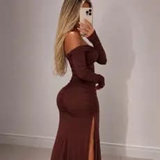 Vestido Gringa Drapeado com Empina Bum Bum Suplex Manga Longa