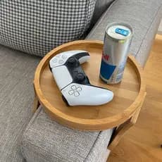 Bandeja Porta Copo Controle Remoto Para Braço De Sofá Em Madeira Suporte Apoio 25cm X 12,5cm Clink