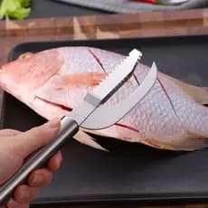 Faca Para Peixes Aço Inox Limpador Cortador E Descamador De Peixe 22,5cm X 4cm Clink