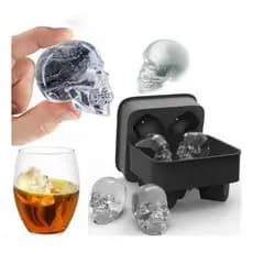Forma de Gelo de Silicone Caveira Skull 3d Festa Bebidas Bar
