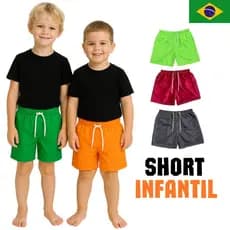 Short Bermuda Infantil Presente Festa Estilo Lazer Masculino Liso