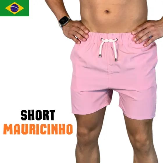 Short Mauricinho Academia Slim Estilo Tactel Presente Masculino Tecido Premium