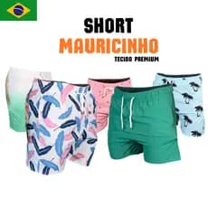 Short Mauricinho Masculino Secagem Rápida Fitness Estampado Casual Tecido Premium