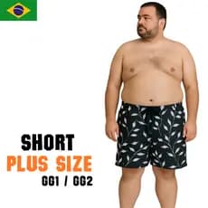 Short PLUS SIZE Masculino Corrida Verão Casual Praia Secagem Rápida Tactel Premium