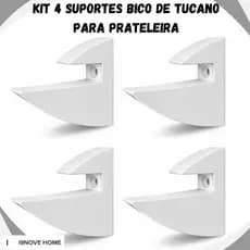 Kit 04 Suportes Bico De Tucano Para Prateleira De 15mm Suporte Invisivel Are