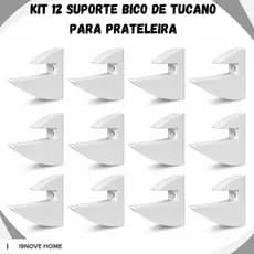 Kit 12 Suportes Bico De Tucano Para Prateleira De 15mm Suporte Invisivel Are