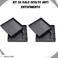 Kit 2 Ralo 15x15 Oculto Para Box Banheiro Em PP Anti Entupimento Filtro de Cabelo Protetor de Ralo Universal Are