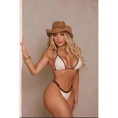 Conjunto de Biquiní Copacabana fita tendencia verão bojo removivél