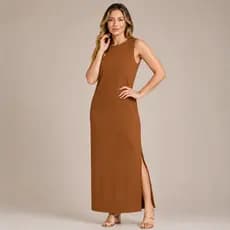 Vestido Feminino Linho Longo Casual Confortavel do P ao GG cores variadas