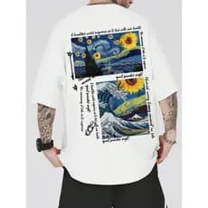 Camiseta Streetwear Van Gogh Camisa Skatista Blusa Camiseta Moda