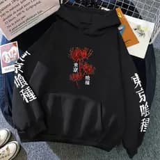 Moletom Japanese Anime Hoodie Tokyo Ghoul Spider Lily Harajuku Streetwear Blusa de Frio Casaco