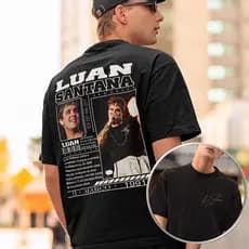 Camiseta Cantor Luan Santana Biografia Sertanejo Camisa Unissex Algodão Envio Imediato.