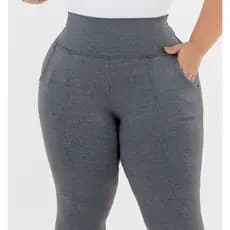 Calça Legging Bolso Faca Plus Size Cintura Modeladora Com Elastano Do GG ao G4