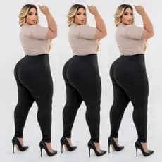 Combo 3 Calça Legging Plus Size Levanta Bumbum  Suplex Cintura Alta GG ao G4