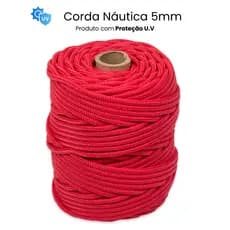 Corda Naútica de Polipropileno 5,0mm Trançada Rolo com 80 metros p/ Selaria, Artesanato, Movelaria