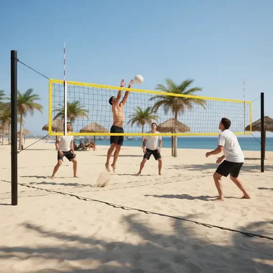 Rede de Volei Profissional 9,5m Atende Volei e Futevolei Oficiais 4 Faixas