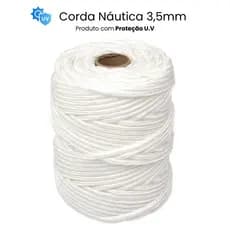 Corda Náutica 3,5mm Trançada 100% Polipropileno Rolo com 140 metros Selaria, Amarração de Carga