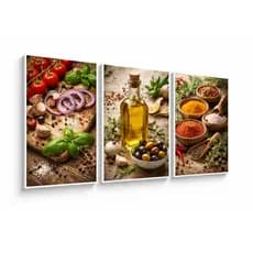 Kit Quadros Decorativos Temperos e Sabores 3 Peças
