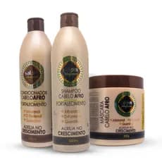 Kit Cabelo Afro Salon Maycrene 3x500ml Cabelos Fortes e Nutridos (Shampoo, Condicionador e Máscara)