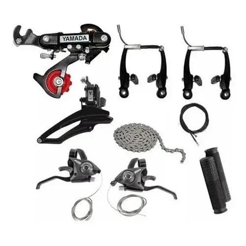 kit relação 21 marcha bicicleta bike mtb freio cambio trocador rapid fire promoção